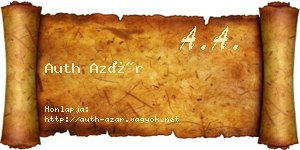 Auth Azár névjegykártya